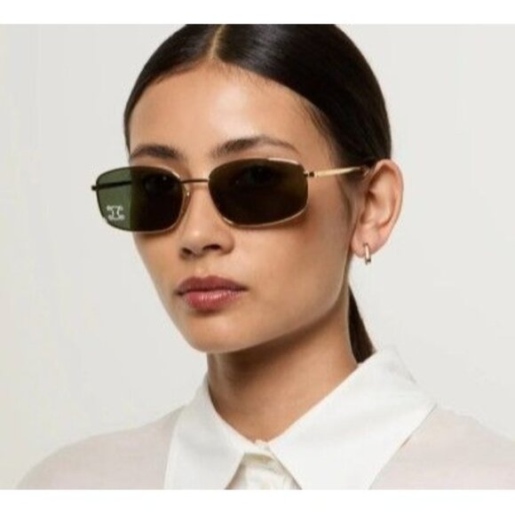 NEW CL40285U 30N CELINE SUNGLASSES SQUARE GOLD GREEN EYEWEAR CELINE main image 6